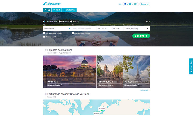 Skyscanner search engine